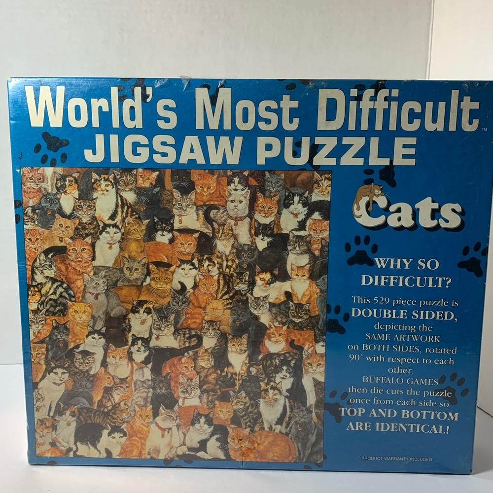 Jigsaw Puzzle Dnl Sided 529 Pcs 15”x15” Cats READ